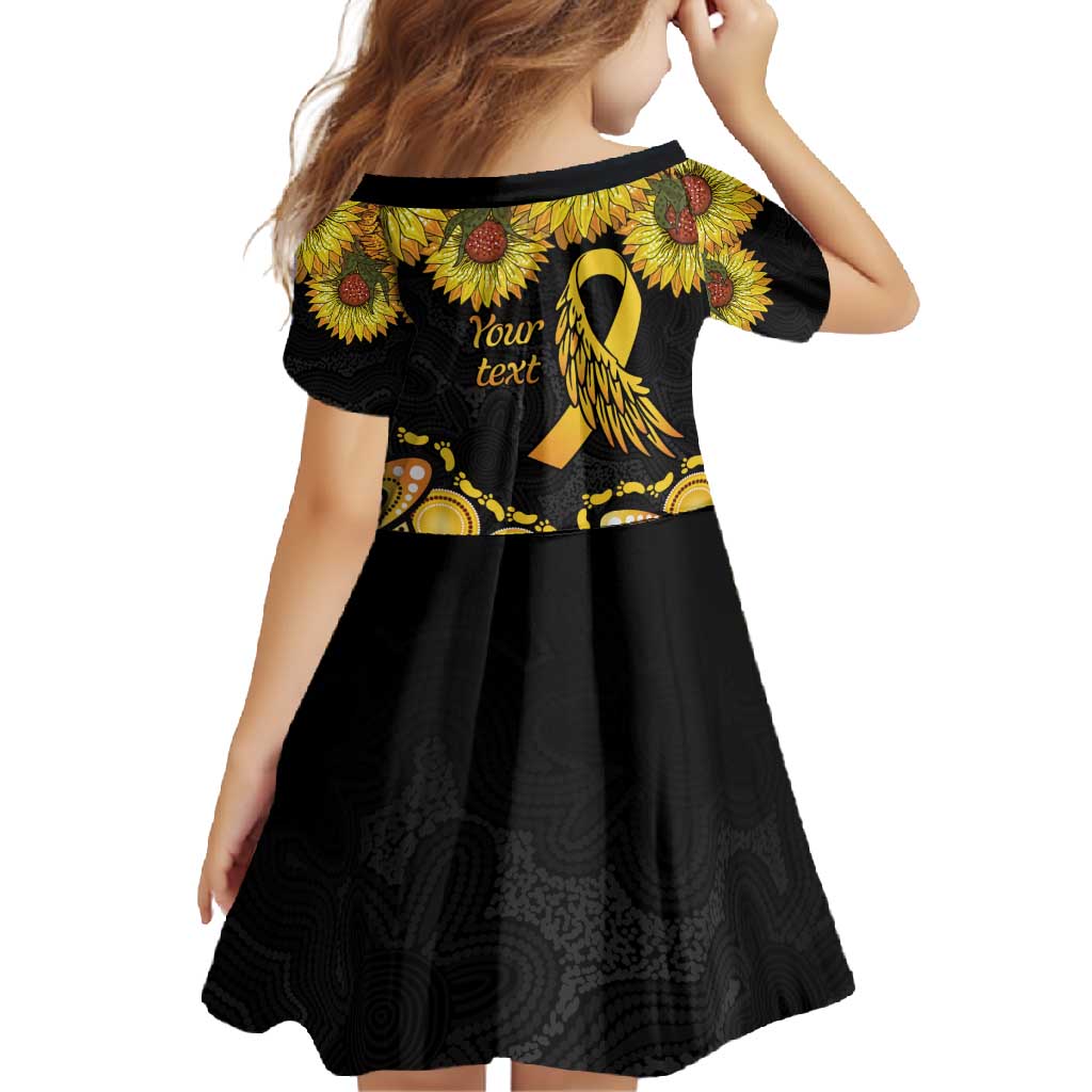 Be Bold Go Gold Aboriginal Ribbon Childhood Personalised Family Matching Short Sleeve Bodycon Dress and Hawaiian Shirt