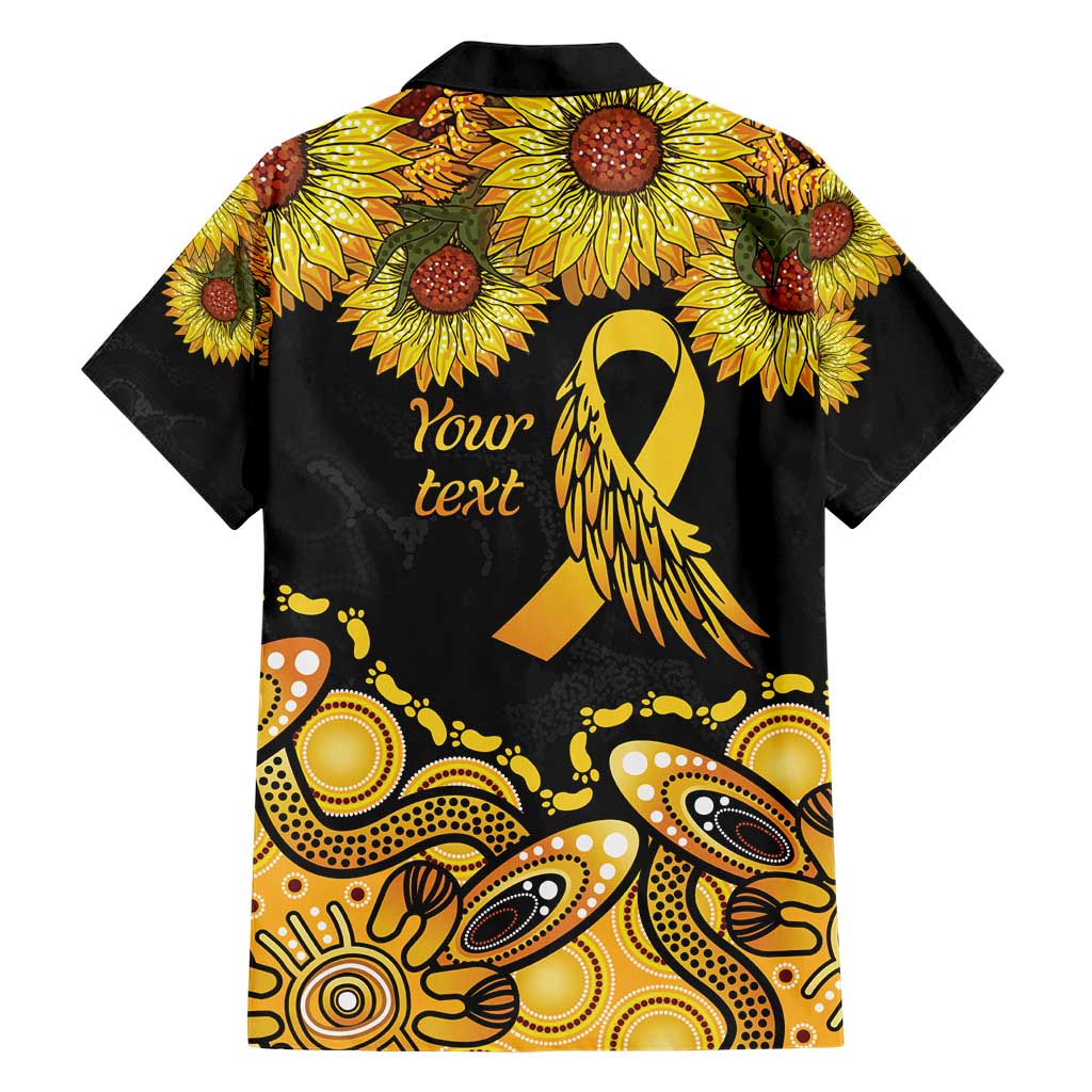 Be Bold Go Gold Aboriginal Ribbon Childhood Personalised Family Matching Short Sleeve Bodycon Dress and Hawaiian Shirt