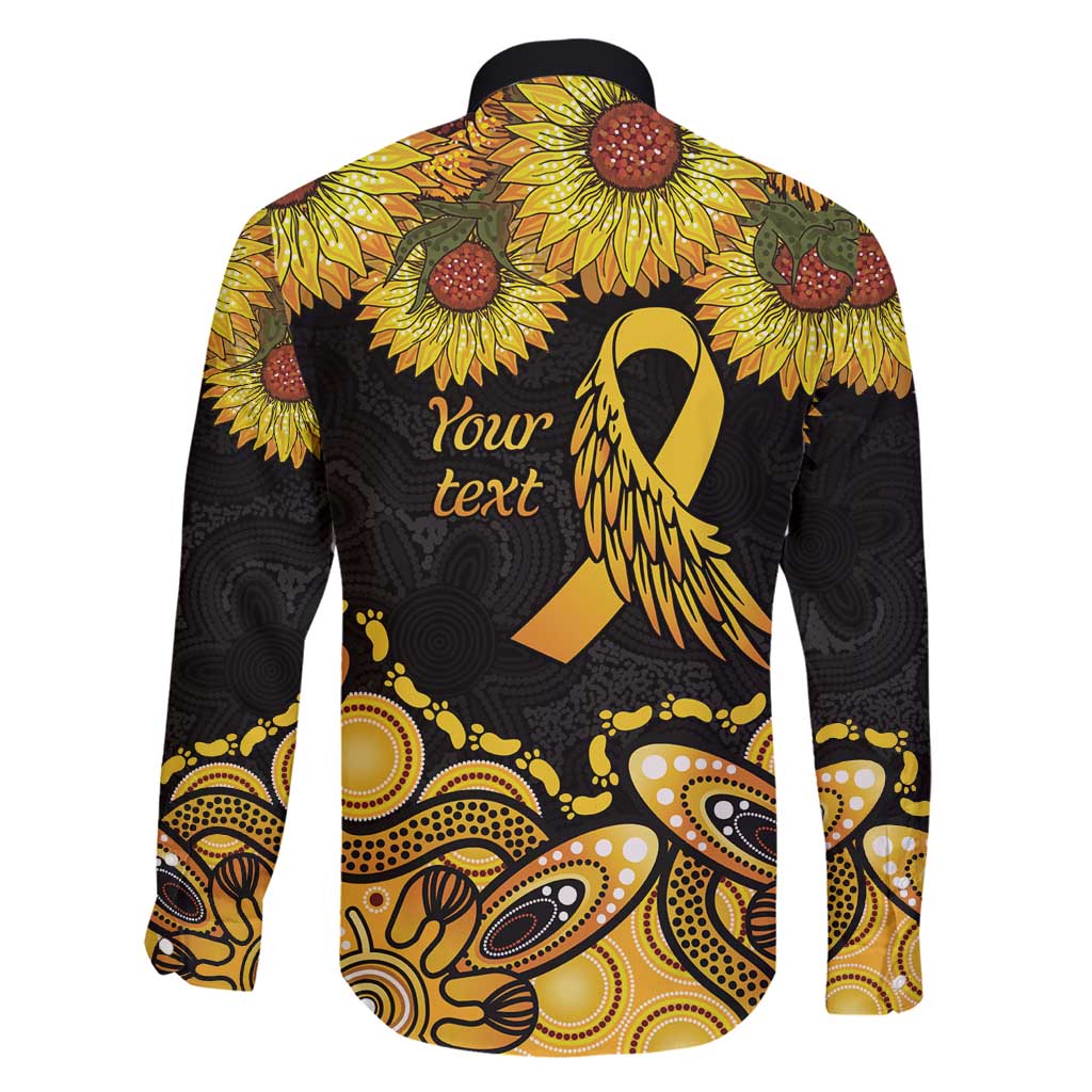 Be Bold Go Gold Aboriginal Ribbon Childhood Personalised Family Matching Short Sleeve Bodycon Dress and Hawaiian Shirt