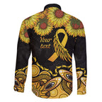 Be Bold Go Gold Aboriginal Ribbon Childhood Personalised Family Matching Summer Maxi Dress and Hawaiian Shirt