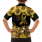 Be Bold Go Gold Aboriginal Ribbon Childhood Personalised Family Matching Tank Maxi Dress and Hawaiian Shirt