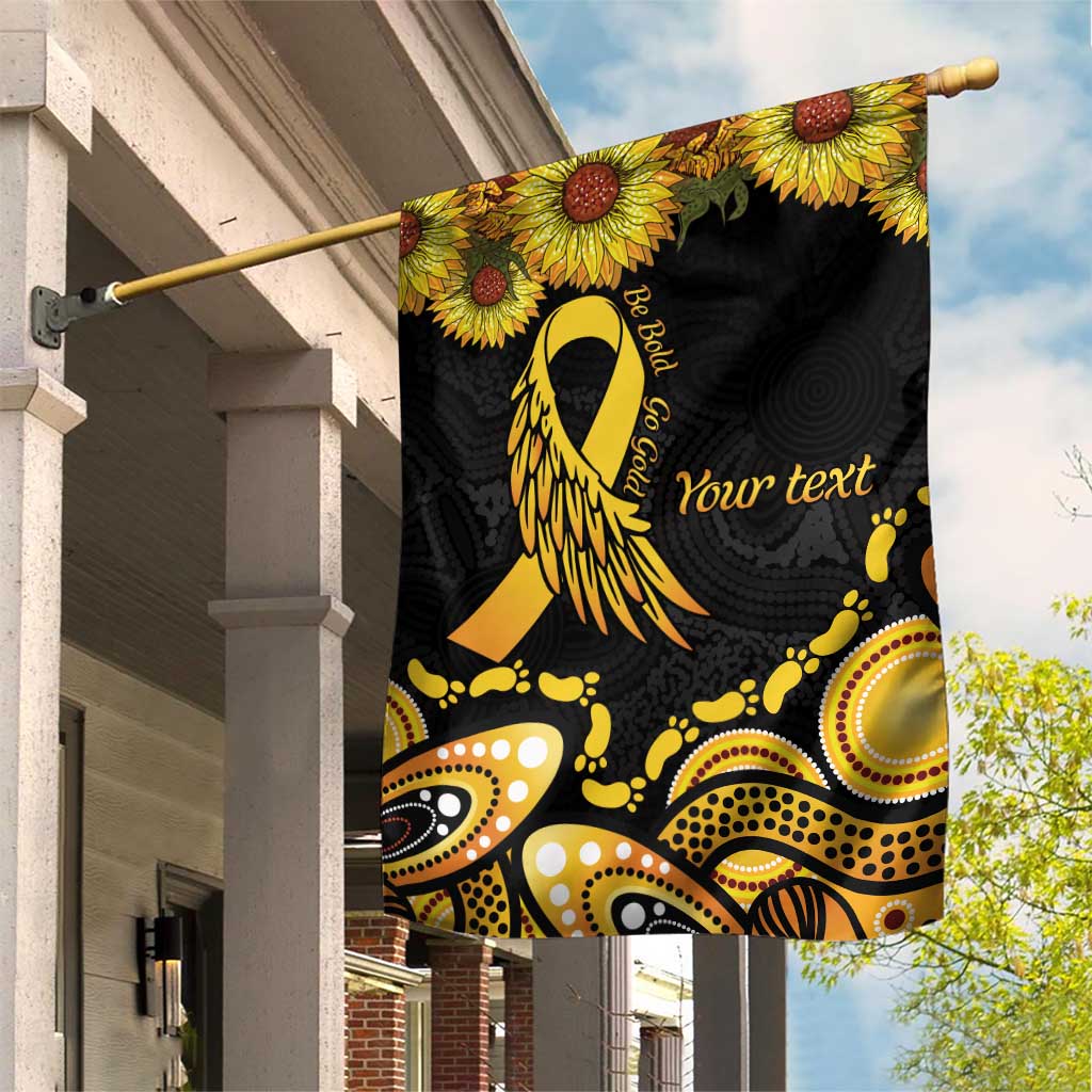 Be Bold Go Gold Aboriginal Ribbon Childhood Personalised Garden Flag
