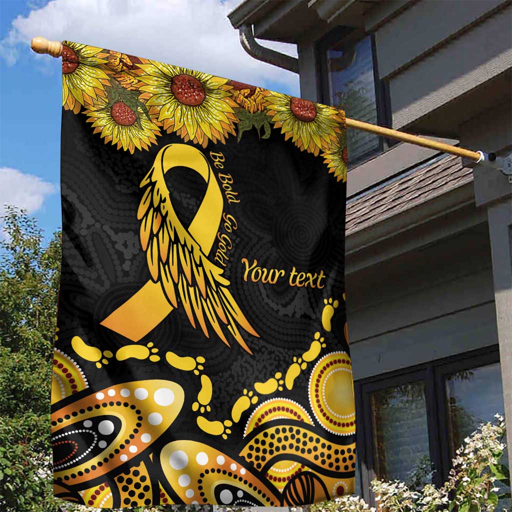Be Bold Go Gold Aboriginal Ribbon Childhood Personalised Garden Flag