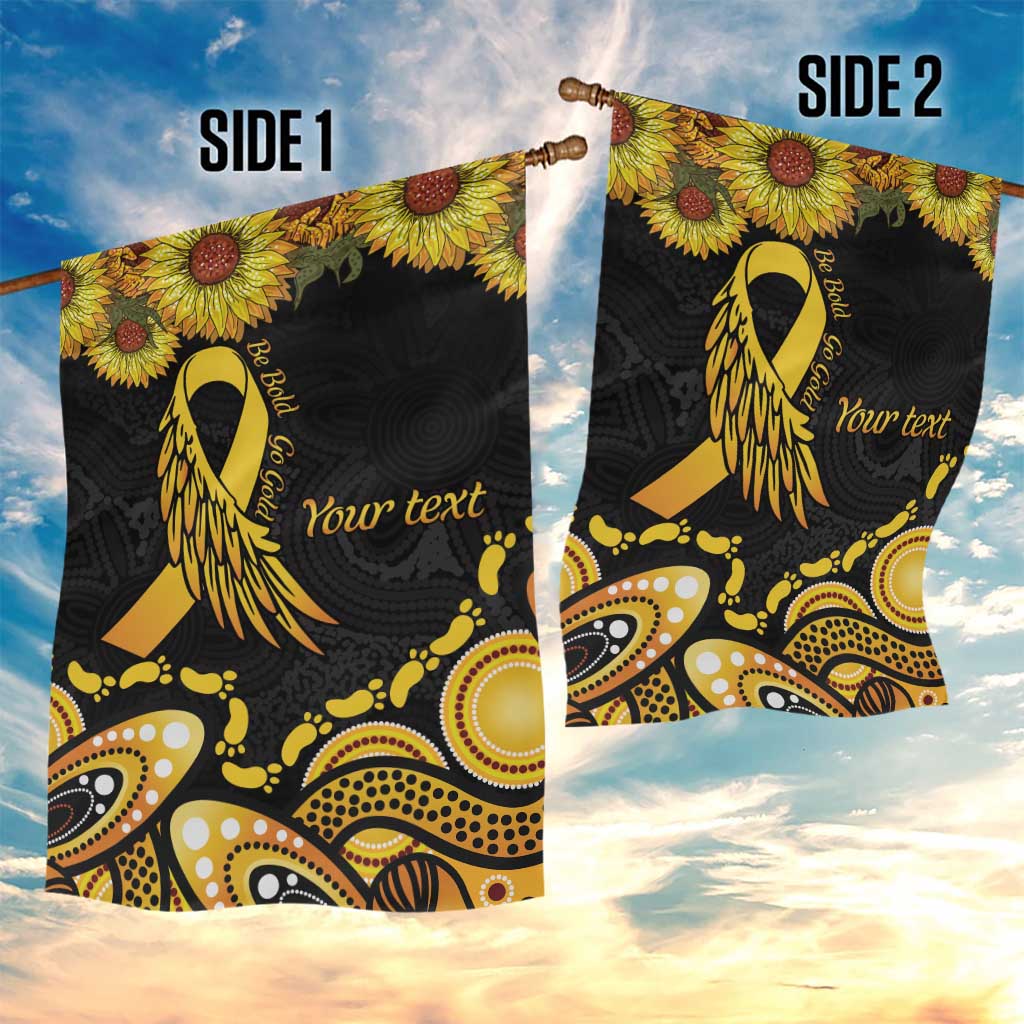 Be Bold Go Gold Aboriginal Ribbon Childhood Personalised Garden Flag