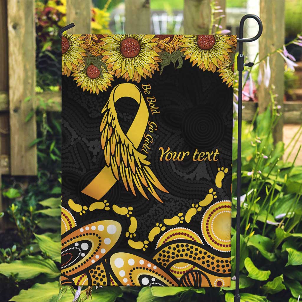 Be Bold Go Gold Aboriginal Ribbon Childhood Personalised Garden Flag
