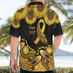 Be Bold Go Gold Aboriginal Ribbon Childhood Personalised Hawaiian Shirt