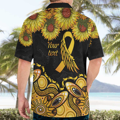 Be Bold Go Gold Aboriginal Ribbon Childhood Personalised Hawaiian Shirt