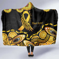 Be Bold Go Gold Aboriginal Ribbon Childhood Personalised Hooded Blanket