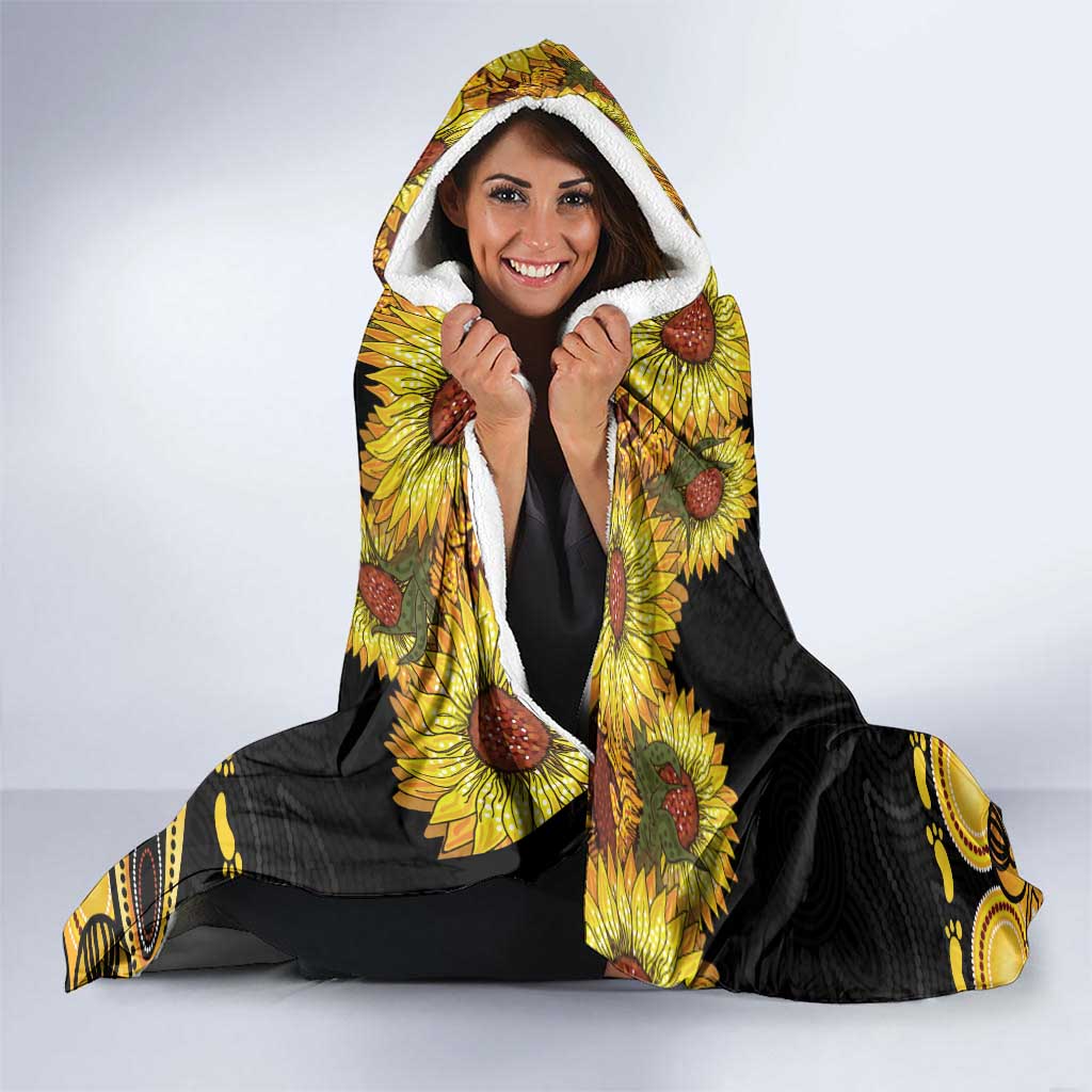 Be Bold Go Gold Aboriginal Ribbon Childhood Personalised Hooded Blanket