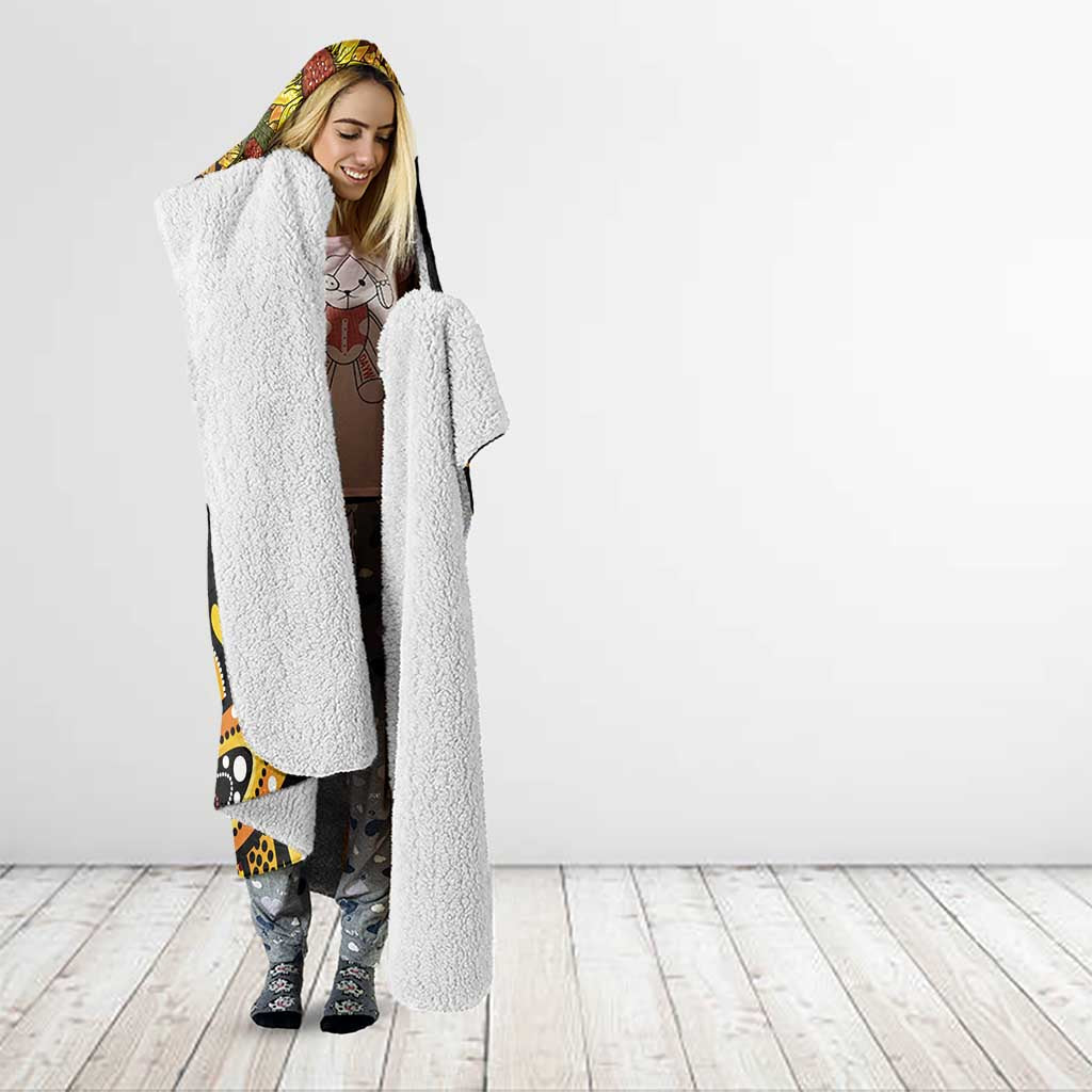 Be Bold Go Gold Aboriginal Ribbon Childhood Personalised Hooded Blanket