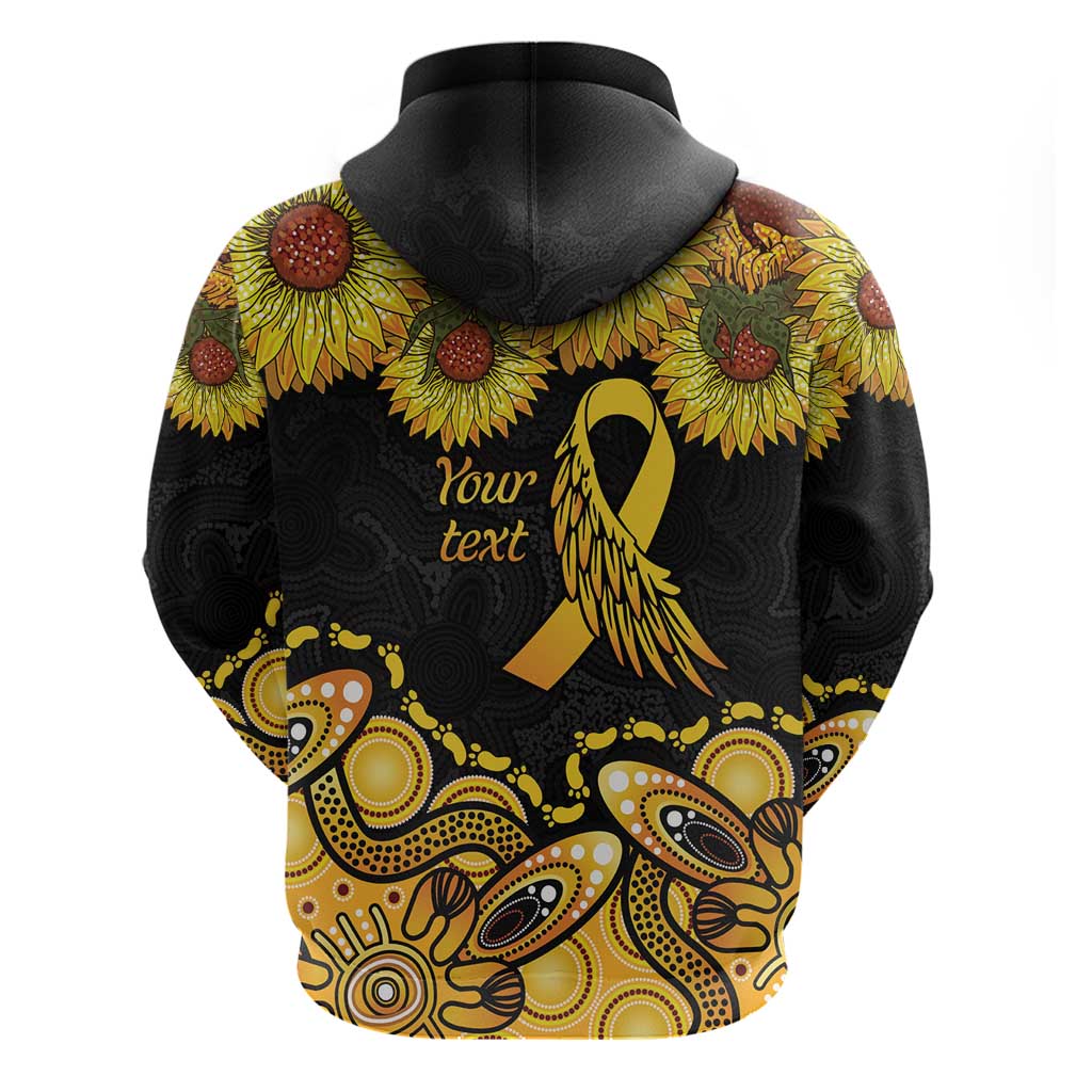 Be Bold Go Gold Aboriginal Ribbon Childhood Personalised Hoodie