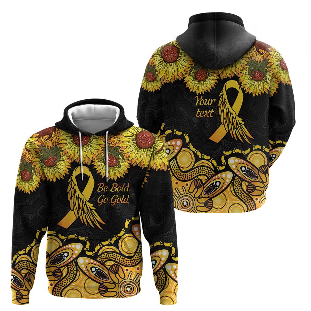 Be Bold Go Gold Aboriginal Ribbon Childhood Personalised Hoodie