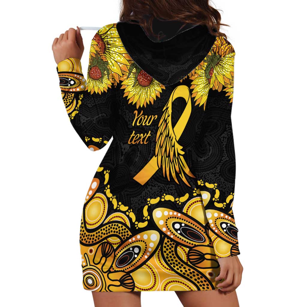 Be Bold Go Gold Aboriginal Ribbon Childhood Personalised Hoodie Dress