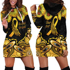 Be Bold Go Gold Aboriginal Ribbon Childhood Personalised Hoodie Dress
