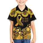 Be Bold Go Gold Aboriginal Ribbon Childhood Personalised Kid Hawaiian Shirt