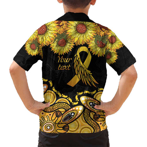 Be Bold Go Gold Aboriginal Ribbon Childhood Personalised Kid Hawaiian Shirt