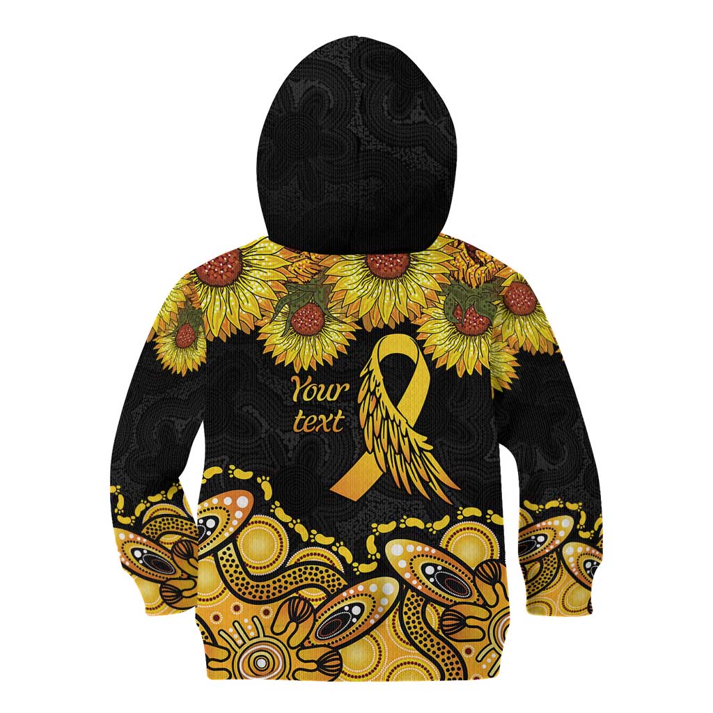Be Bold Go Gold Aboriginal Ribbon Childhood Personalised Kid Hoodie