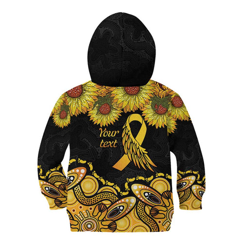 Be Bold Go Gold Aboriginal Ribbon Childhood Personalised Kid Hoodie