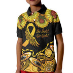 Be Bold Go Gold Aboriginal Ribbon Childhood Personalised Kid Polo Shirt