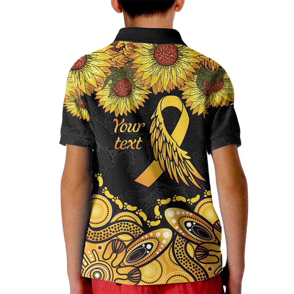 Be Bold Go Gold Aboriginal Ribbon Childhood Personalised Kid Polo Shirt
