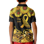 Be Bold Go Gold Aboriginal Ribbon Childhood Personalised Kid Polo Shirt