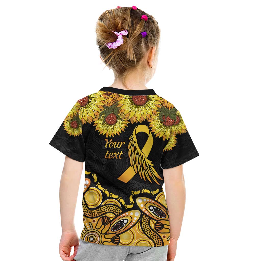 Be Bold Go Gold Aboriginal Ribbon Childhood Personalised Kid T Shirt