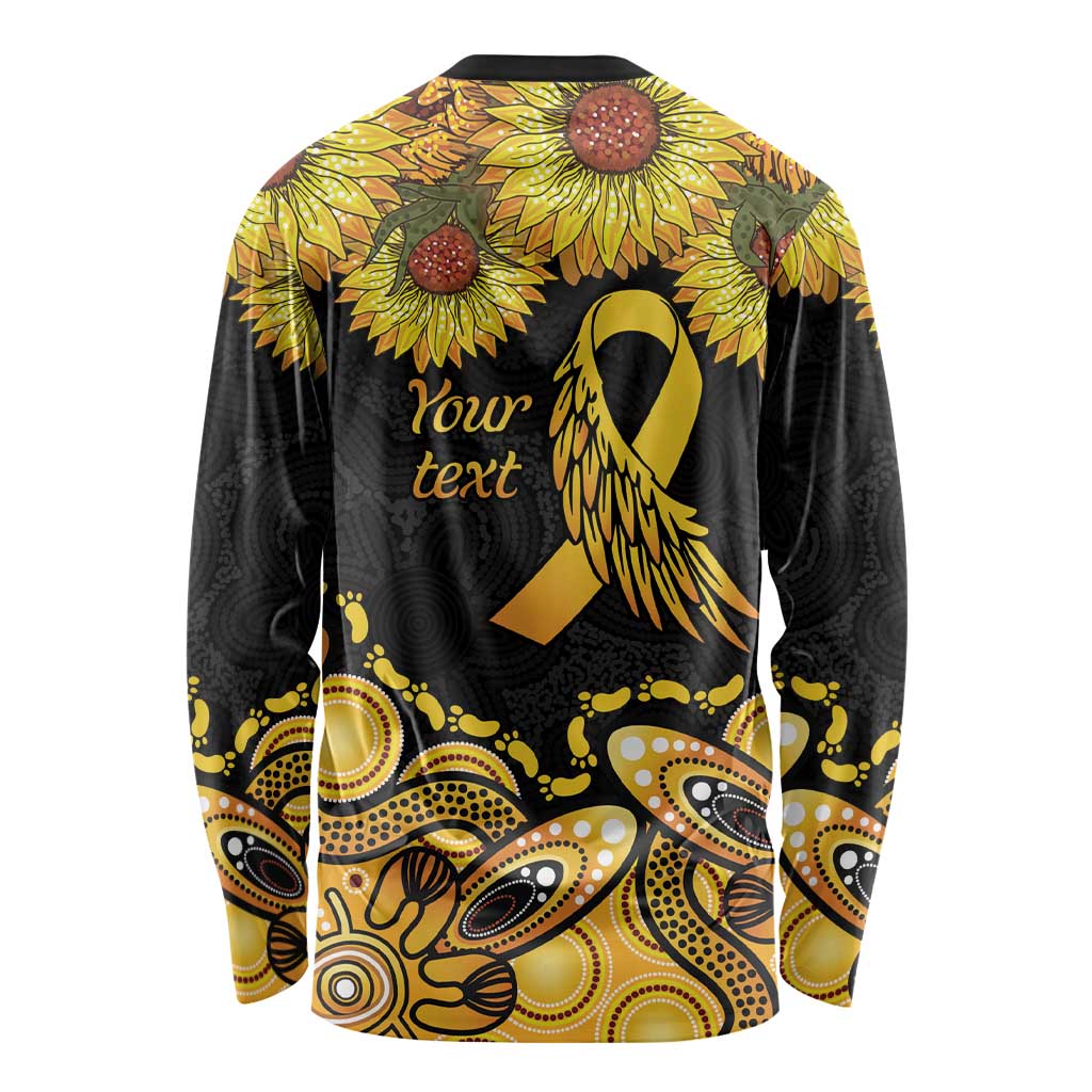 Be Bold Go Gold Aboriginal Ribbon Childhood Personalised Long Sleeve Shirt