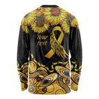 Be Bold Go Gold Aboriginal Ribbon Childhood Personalised Long Sleeve Shirt