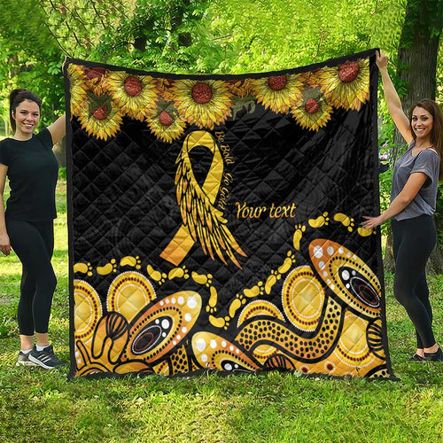 Be Bold Go Gold Aboriginal Ribbon Childhood Personalised Quilt