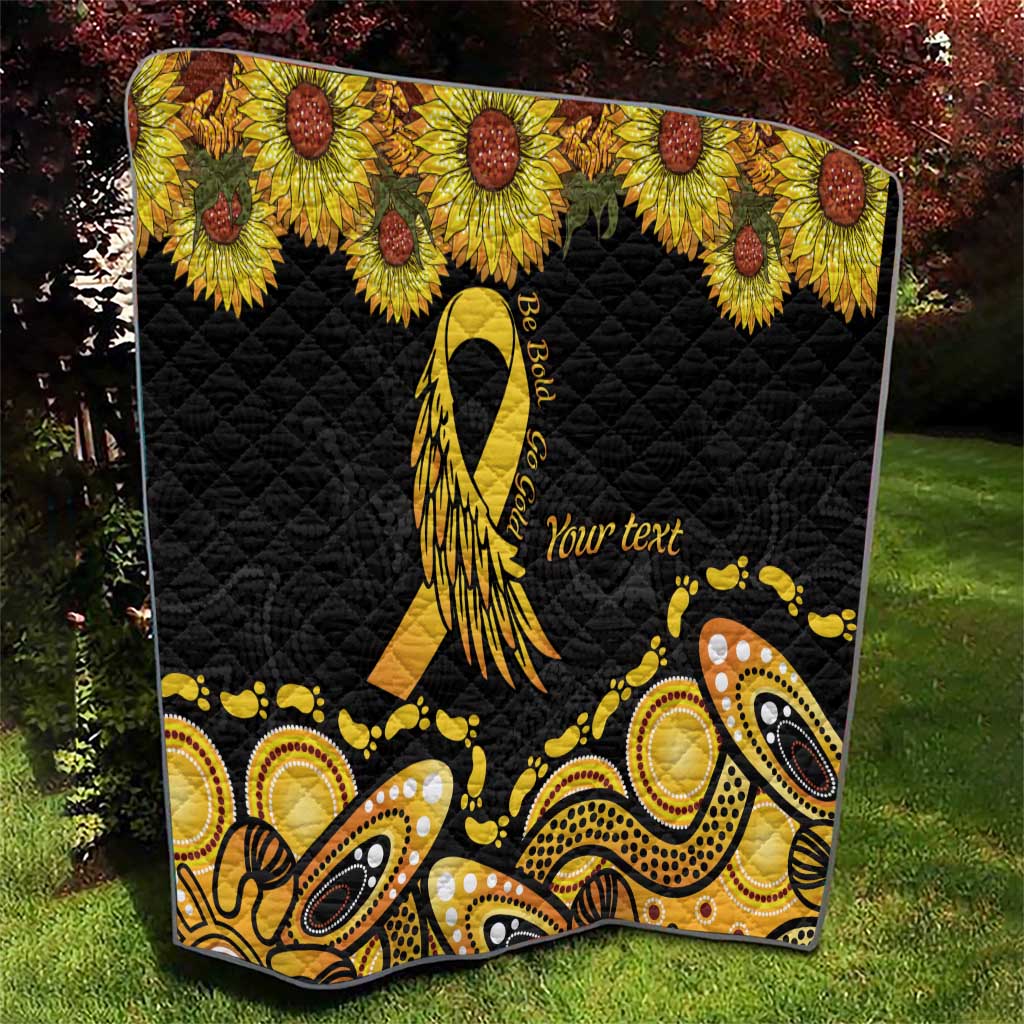 Be Bold Go Gold Aboriginal Ribbon Childhood Personalised Quilt