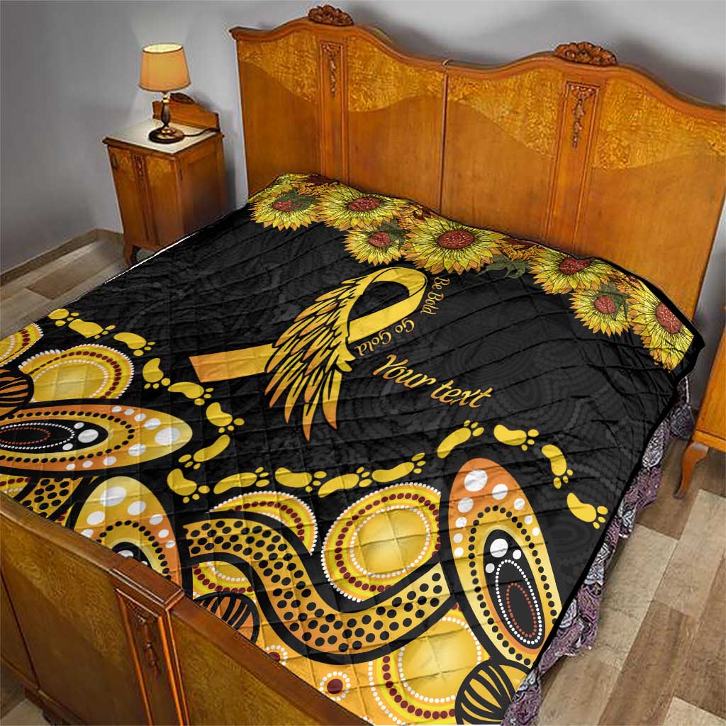 Be Bold Go Gold Aboriginal Ribbon Childhood Personalised Quilt