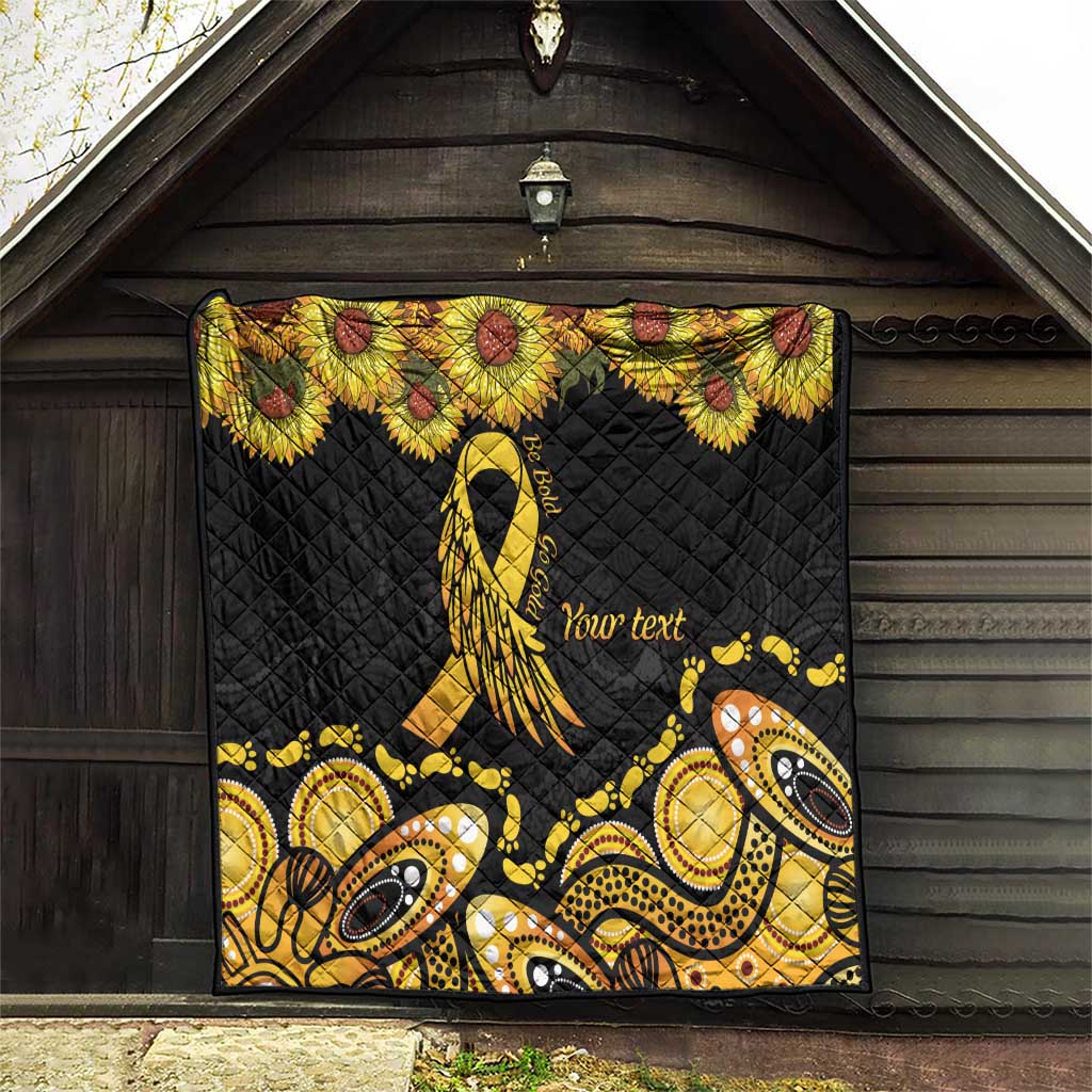 Be Bold Go Gold Aboriginal Ribbon Childhood Personalised Quilt