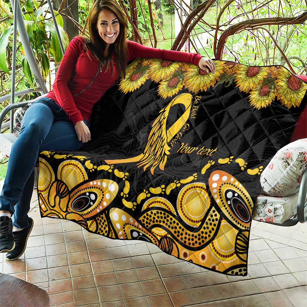 Be Bold Go Gold Aboriginal Ribbon Childhood Personalised Quilt