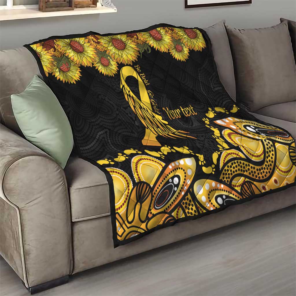 Be Bold Go Gold Aboriginal Ribbon Childhood Personalised Quilt