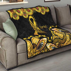 Be Bold Go Gold Aboriginal Ribbon Childhood Personalised Quilt