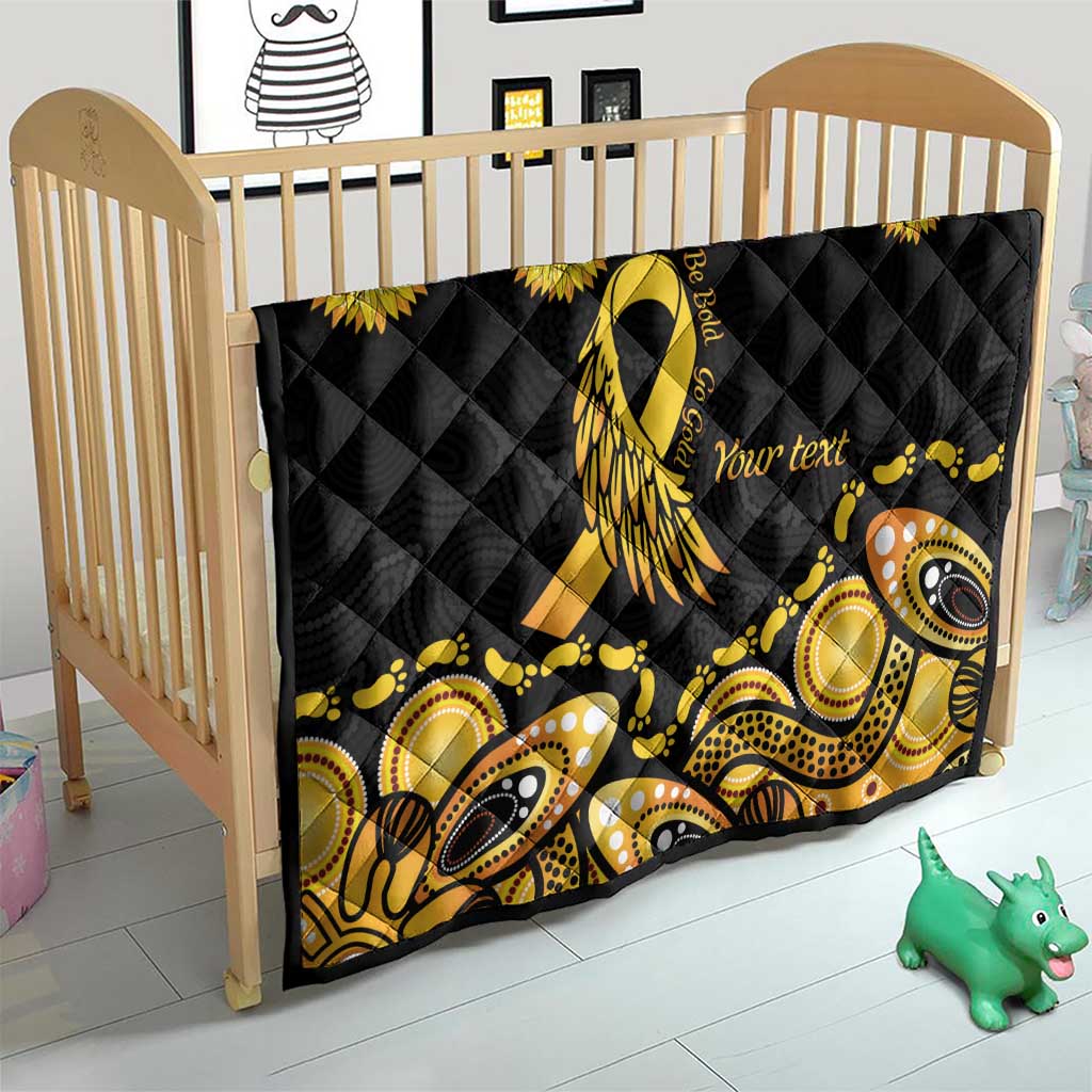 Be Bold Go Gold Aboriginal Ribbon Childhood Personalised Quilt