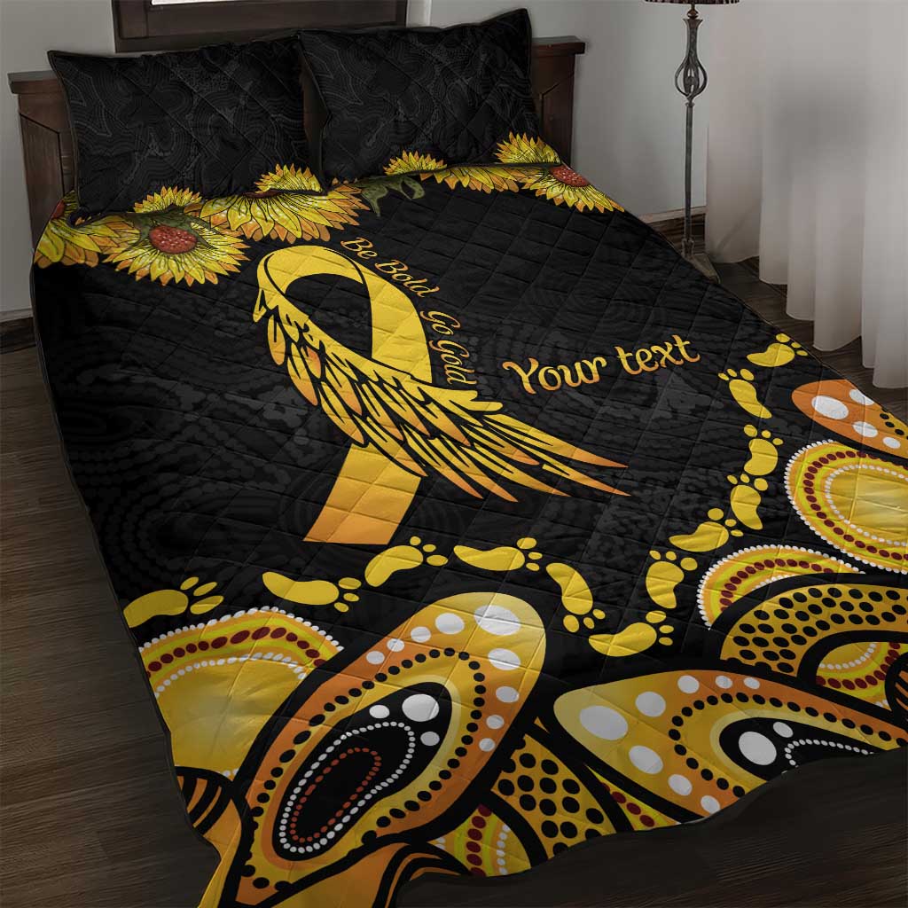 Be Bold Go Gold Aboriginal Ribbon Childhood Personalised Quilt Bed Set
