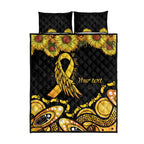 Be Bold Go Gold Aboriginal Ribbon Childhood Personalised Quilt Bed Set