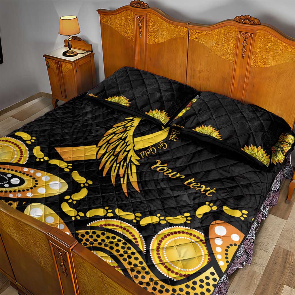 Be Bold Go Gold Aboriginal Ribbon Childhood Personalised Quilt Bed Set