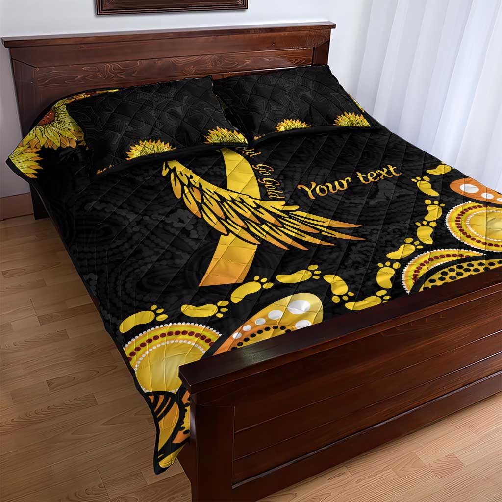 Be Bold Go Gold Aboriginal Ribbon Childhood Personalised Quilt Bed Set