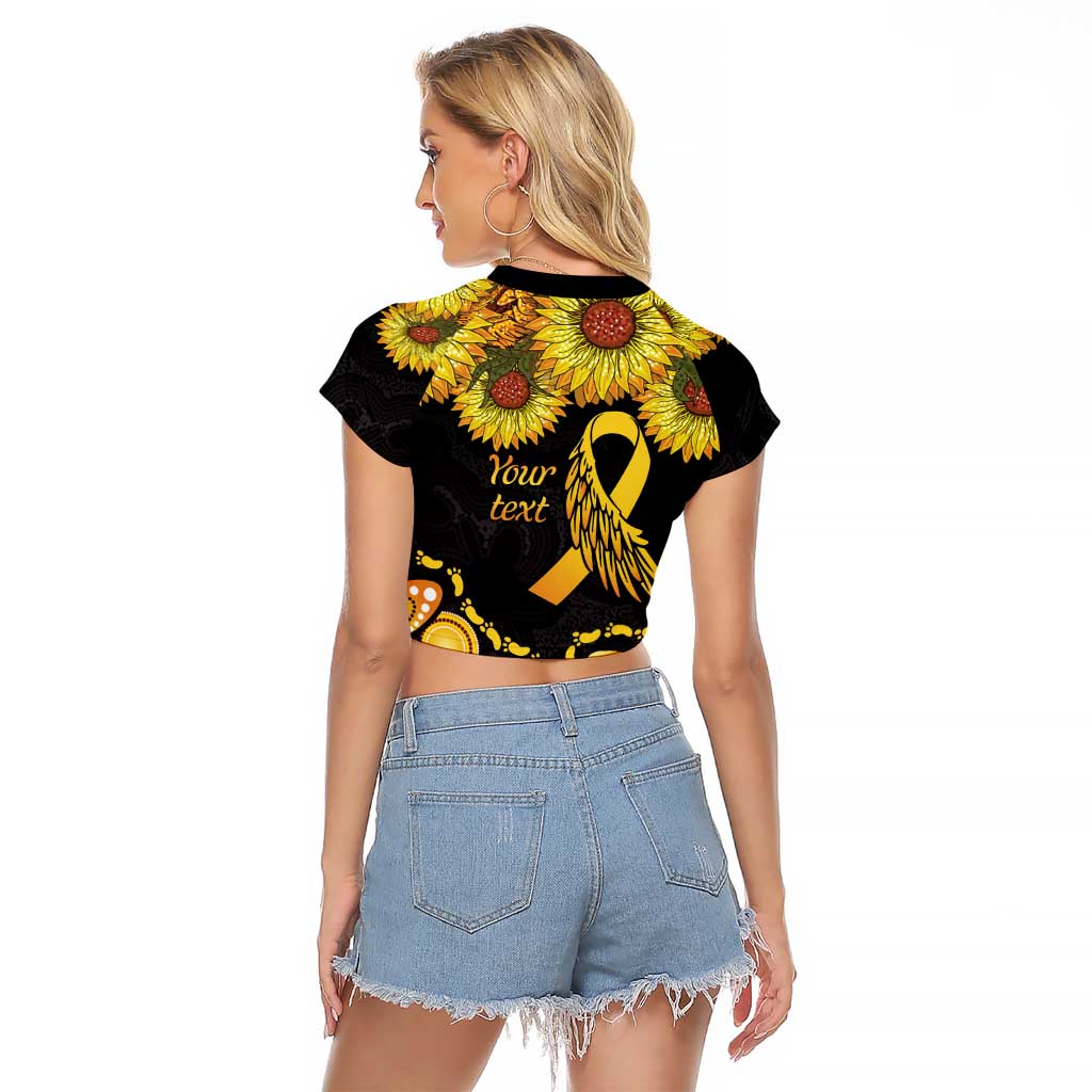 Be Bold Go Gold Aboriginal Ribbon Childhood Personalised Raglan Cropped T Shirt