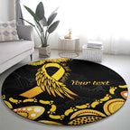 Be Bold Go Gold Aboriginal Ribbon Childhood Personalised Round Carpet