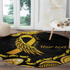 Be Bold Go Gold Aboriginal Ribbon Childhood Personalised Round Carpet