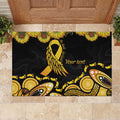 Be Bold Go Gold Aboriginal Ribbon Childhood Personalised Rubber Doormat