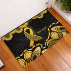 Be Bold Go Gold Aboriginal Ribbon Childhood Personalised Rubber Doormat