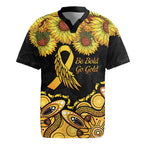 Be Bold Go Gold Aboriginal Ribbon Childhood Personalised Rugby Jersey
