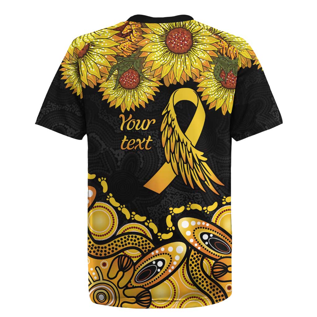 Be Bold Go Gold Aboriginal Ribbon Childhood Personalised Rugby Jersey
