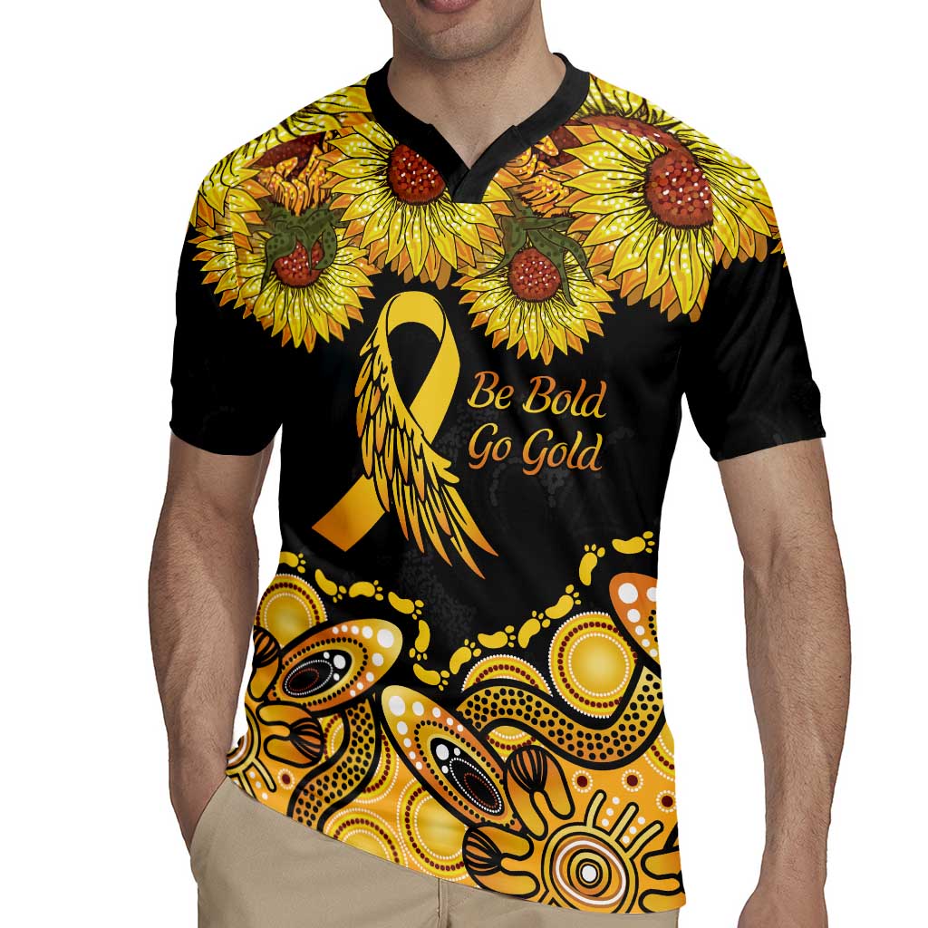 Be Bold Go Gold Aboriginal Ribbon Childhood Personalised Rugby Jersey