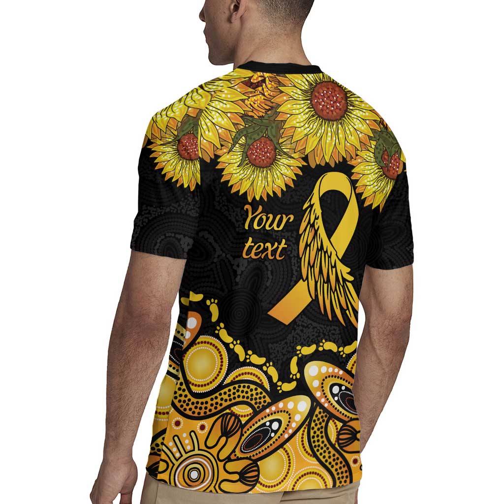 Be Bold Go Gold Aboriginal Ribbon Childhood Personalised Rugby Jersey
