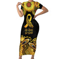 Be Bold Go Gold Aboriginal Ribbon Childhood Personalised Short Sleeve Bodycon Dress